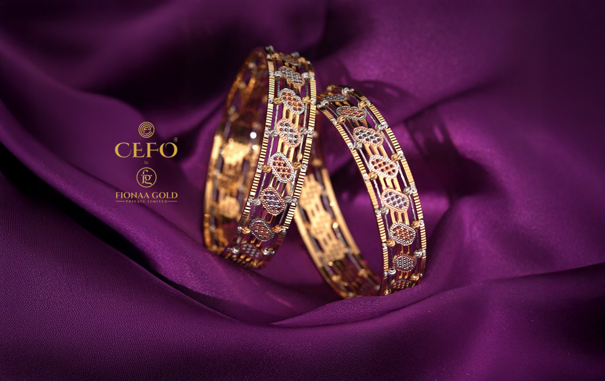 Fionaa Gold Dancing Diamond Bangles